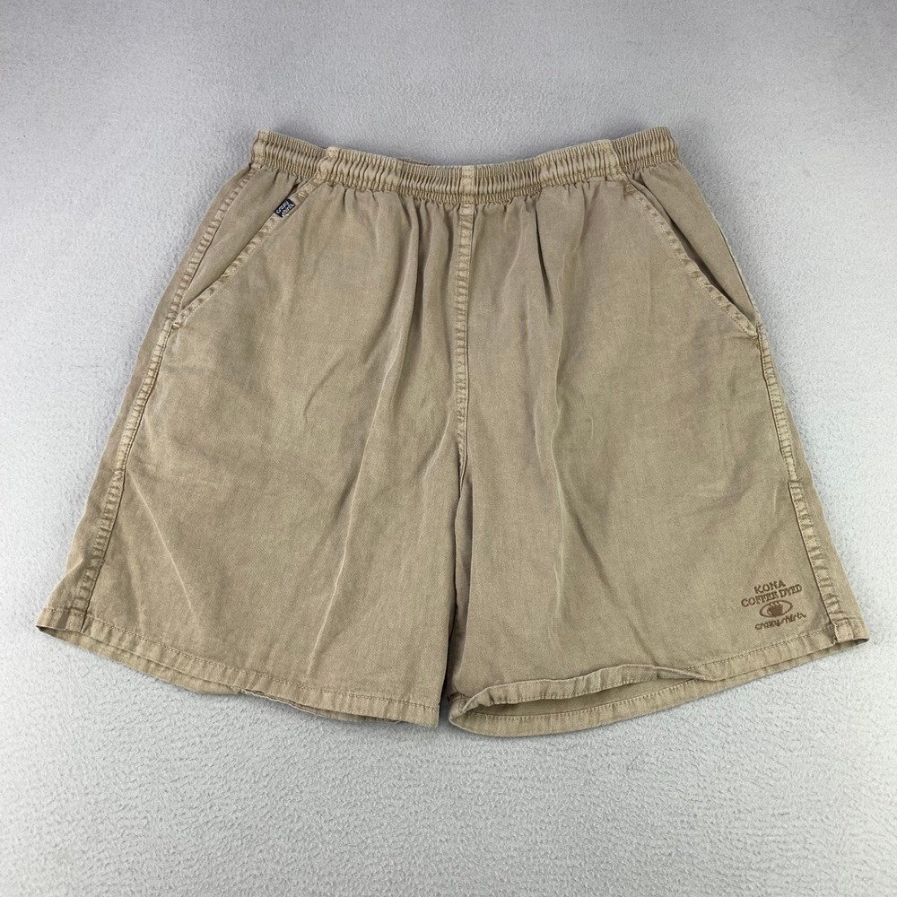 Crazy Shirts Hawaii Shorts Mens XXL Kona Coffee Dyed Elastic Waist Cotton USA